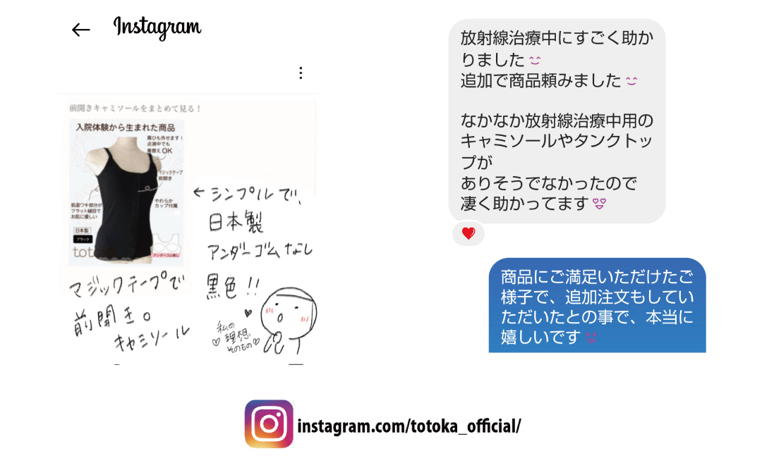 Instagramでのコメント