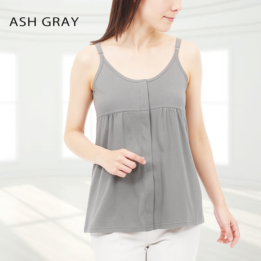 カップ付きキャミソール ゴムなし 綿100