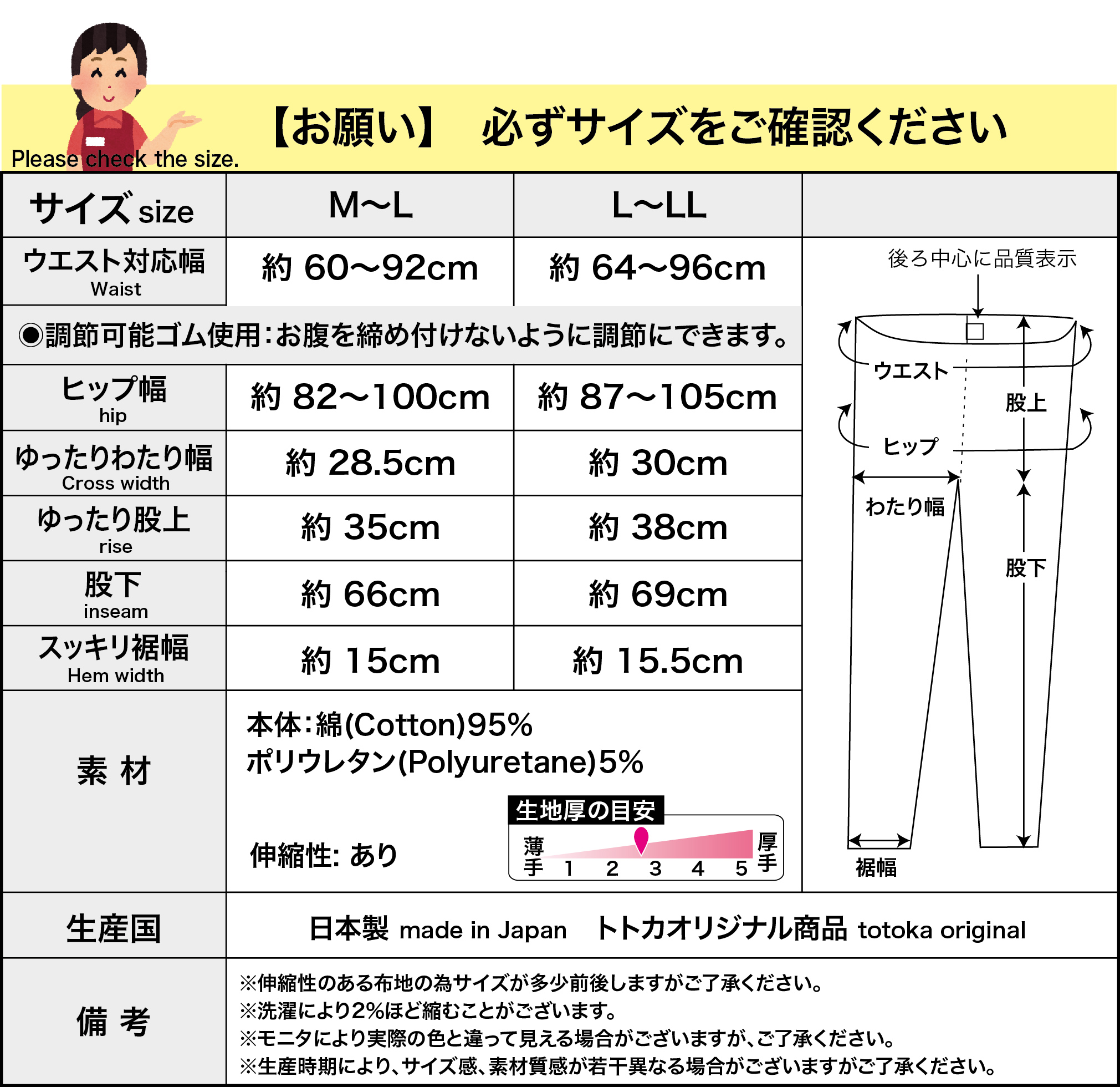 サイズ表